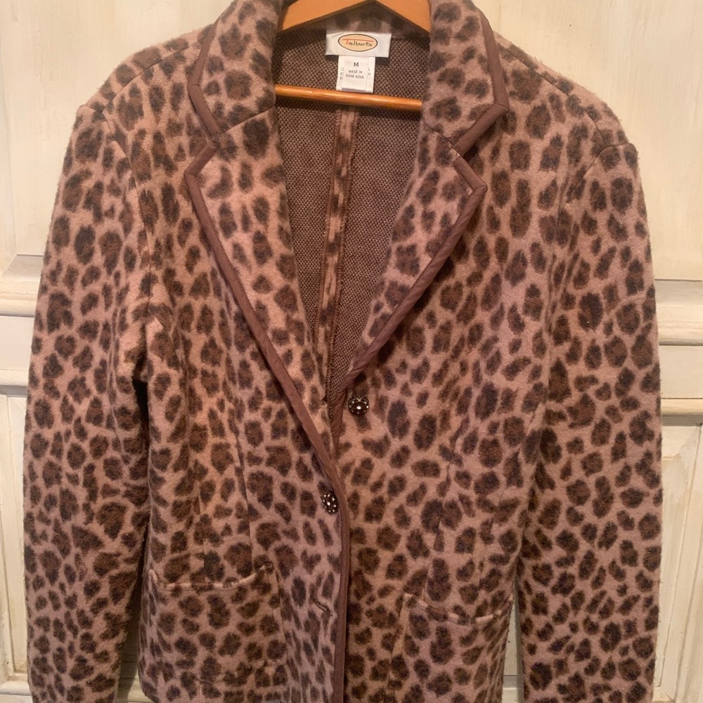 Talbots Brown Leopard Print Blazer